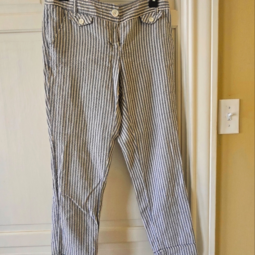 Will Smith striped Pants with Button Detail